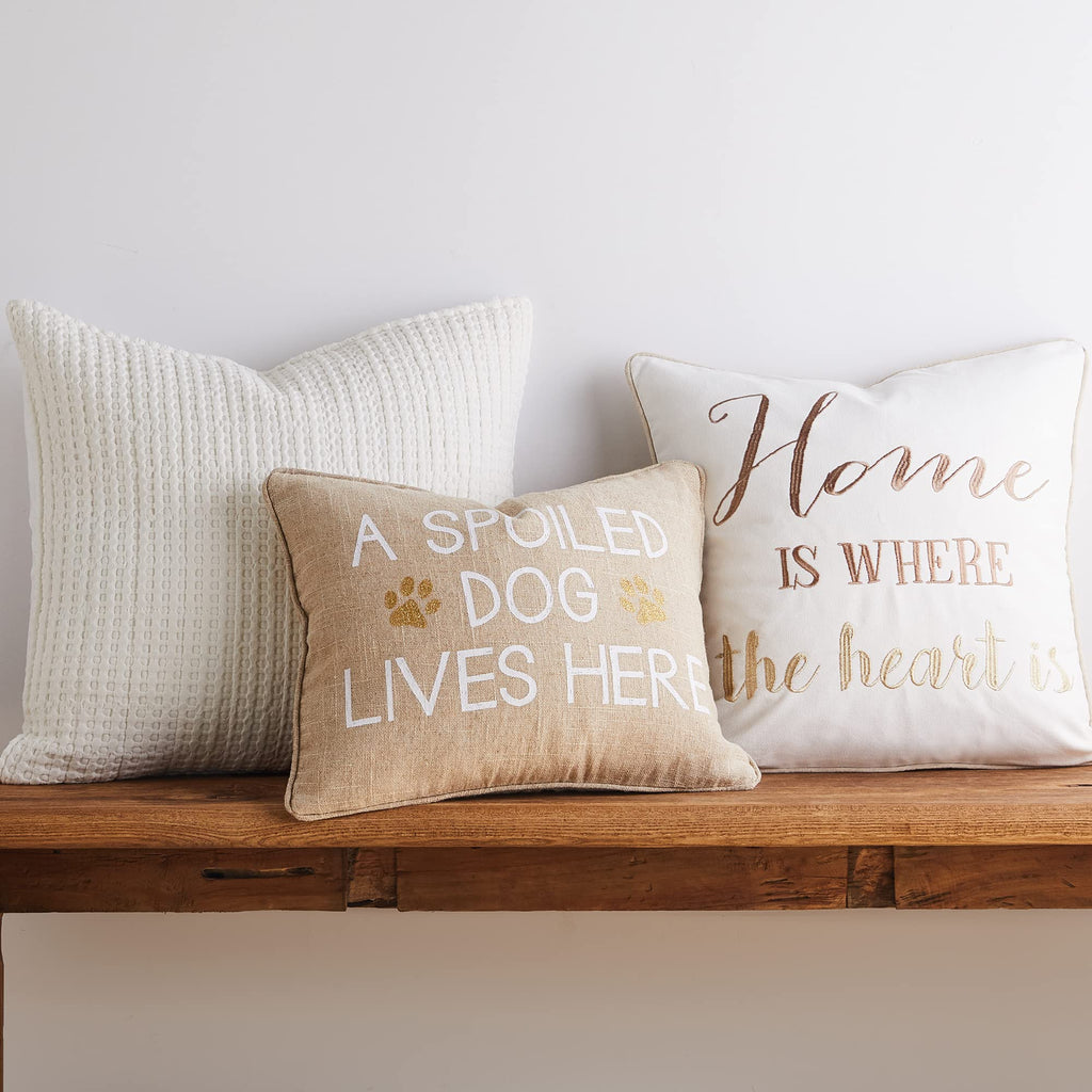 Mills Waffle - Decorative Pillow - Poly Filled - Bright White - Sham Size (20 x 20in.)