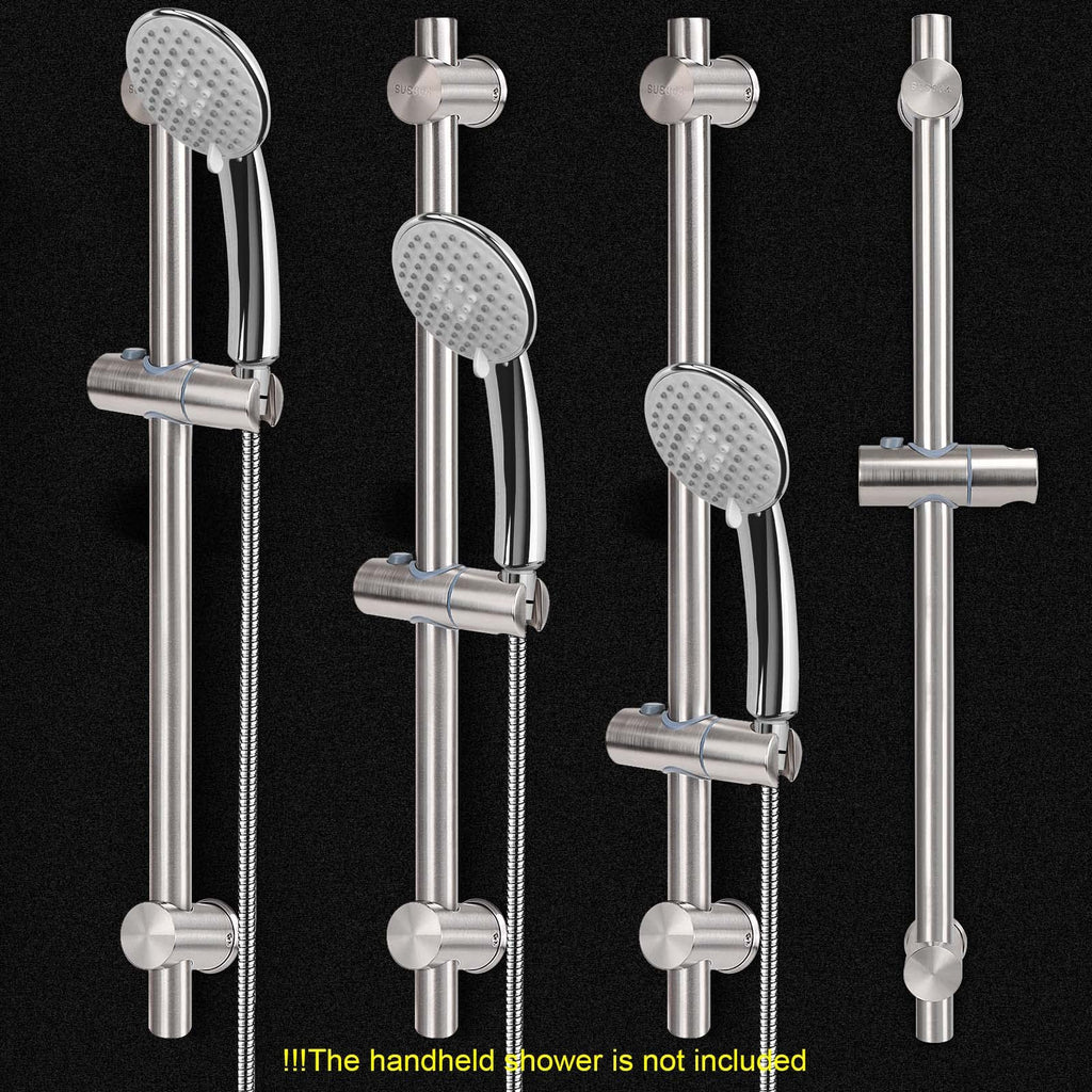 Slide Bar with Height/Angle Adjustable Handheld Shower Holder, Bathroom SUS 304 Stainless Steel Head Holder for Bath