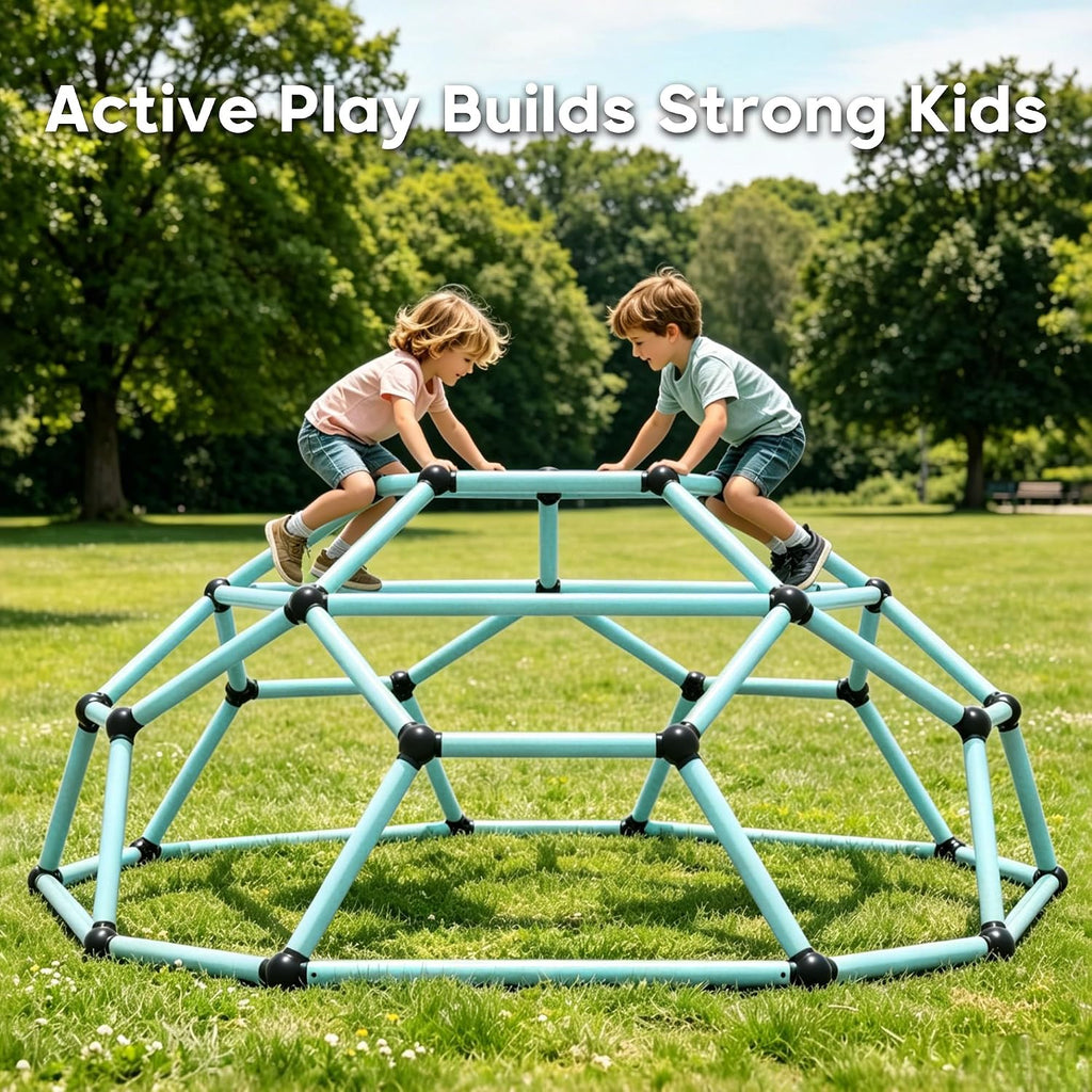Climbing Dome, Outdoor Jungle Gym for Kids, Monkey Bars Backyard, Lake Blue | Sturdy & Portable, UV-resistant, 6.5FT