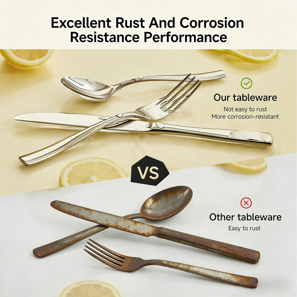 Flatware Set for 6, 30-Piece Stainless Steel Utensil Set with Forks, Knives, Spoons, Dishwasher Safe Silverware Set