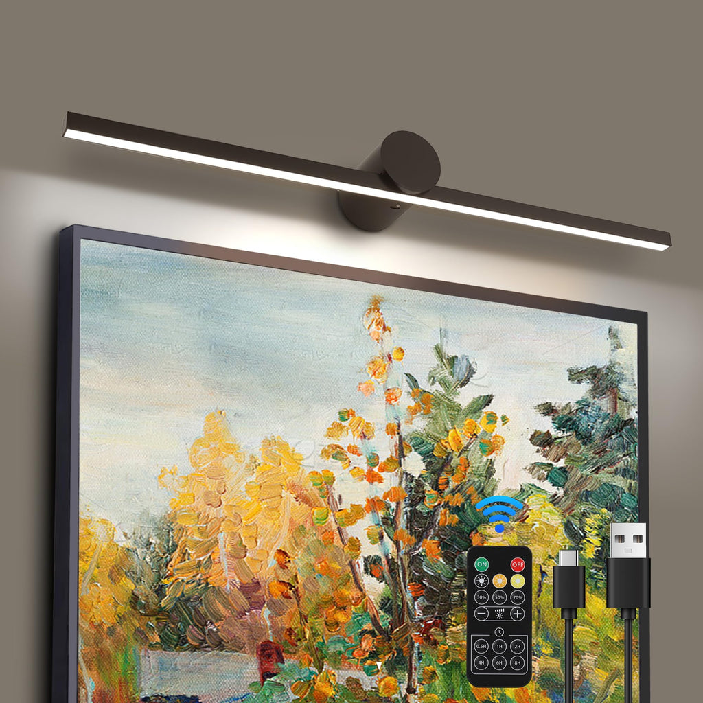 Battery Operated Picture Light for wall with Remote,Minimalism Wireless Dimmable Art Lights for Paintings