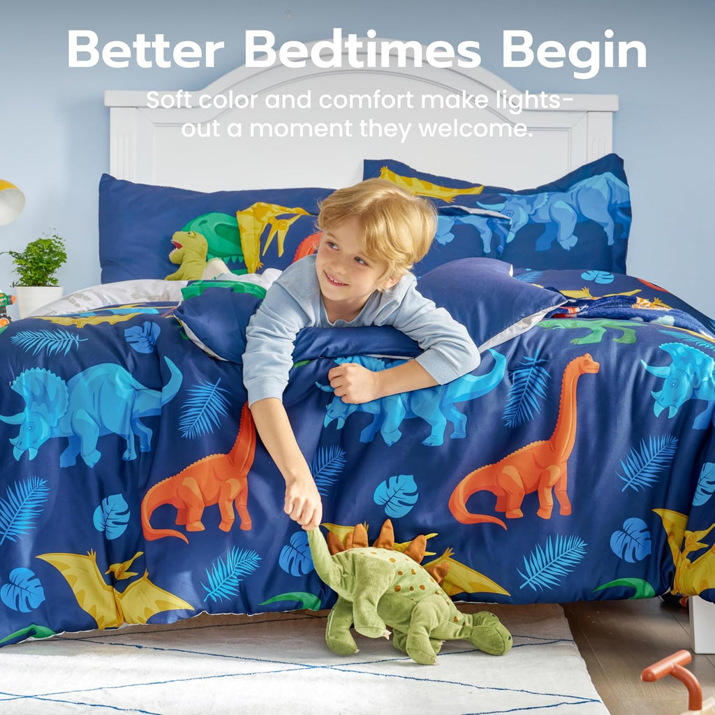 Kids Comforter Set Bedding Set for Boys Girls Super Soft Microfiber Bed in a Bag with Comforter Sheets Pillowcase