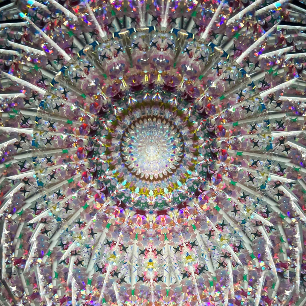 6" Pink Pearl Seashell Kaleidoscope with Glitter Wand,Handmade Stained Glass Kaleidoscope for Adults,Gift - Set of 2