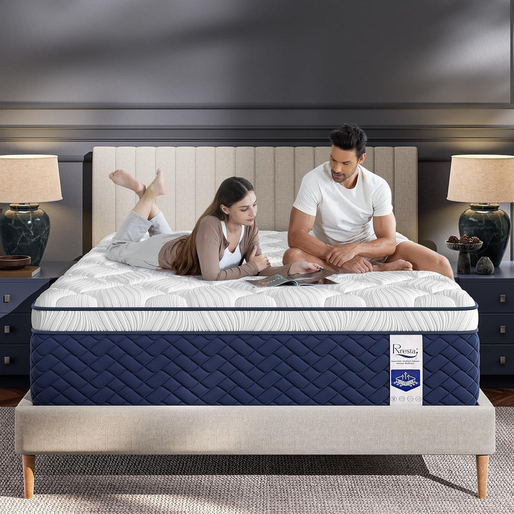 Firm King Mattress 14 Inch - Hotel Collection Hybrid Mattress with 7-Zone Support for Spinal Alignment & Back Pain