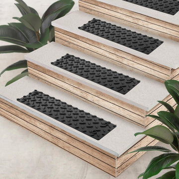 5 PCS Rubber Stair Tread for Wooden Steps, Skid Resistant Stair and Outdoor Stair, 15.5" x 4" 5 Packs Non Slip