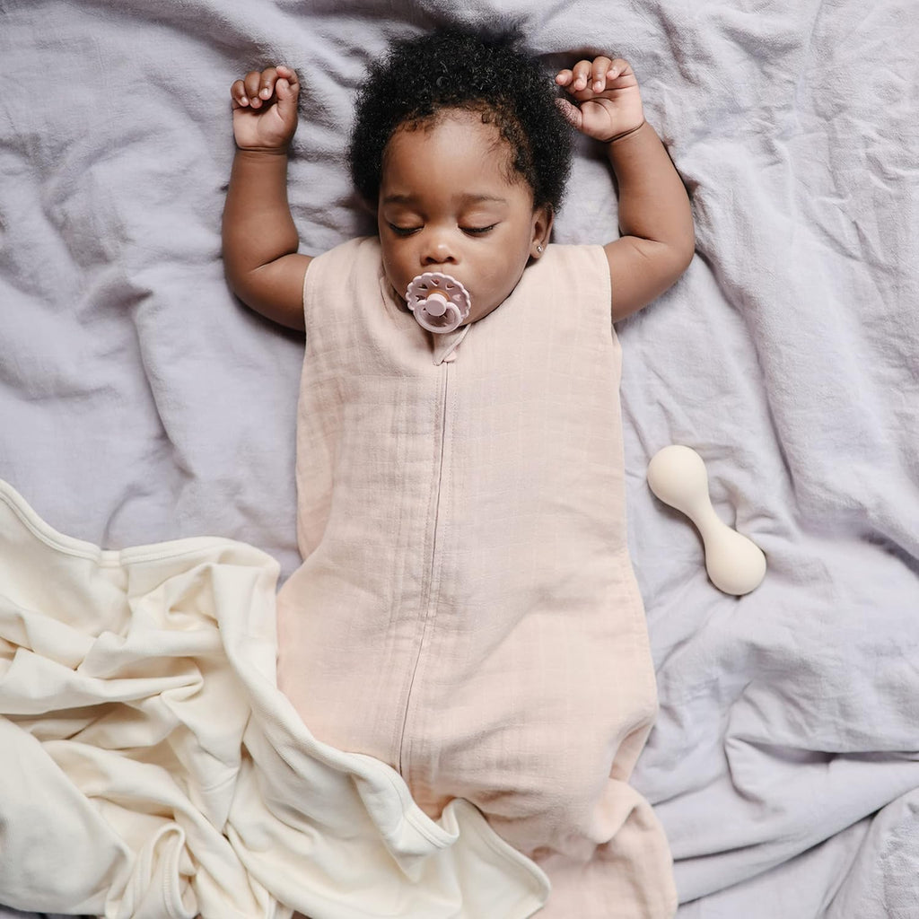 Baby Wearable Blanket | 100% Organic Cotton Muslin | Sleeping Bag For Infants (Blush)
