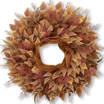 26" Fall Wreaths for Front Door Full Large Eucalyptus Wreath(Orange)