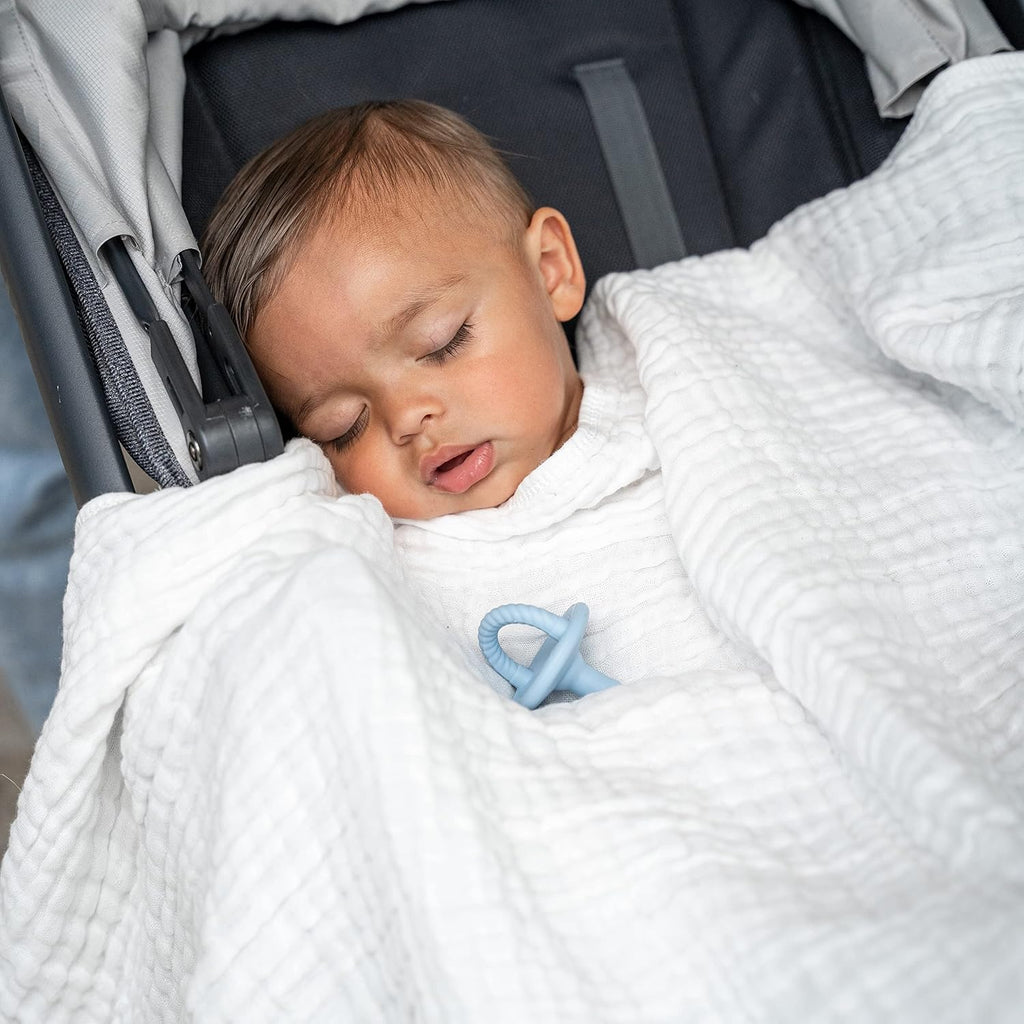 Muslin Baby Blanket 40" x 40" L - Swaddle Blankets, White