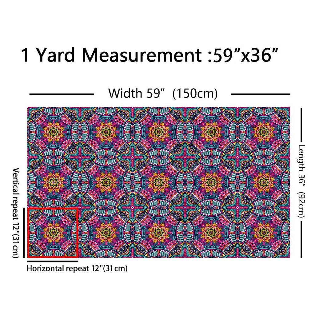 Irregular Geometric Patterns Outdoor Fabric by The Yard, Watercolor Stripes Graffiti Craft DIY Projects, Exotic Lotus