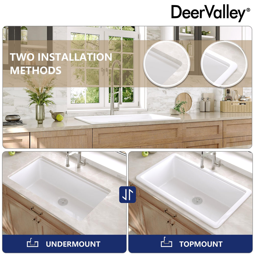 Farmhouse Workstation Kitchen Sink 33 inch