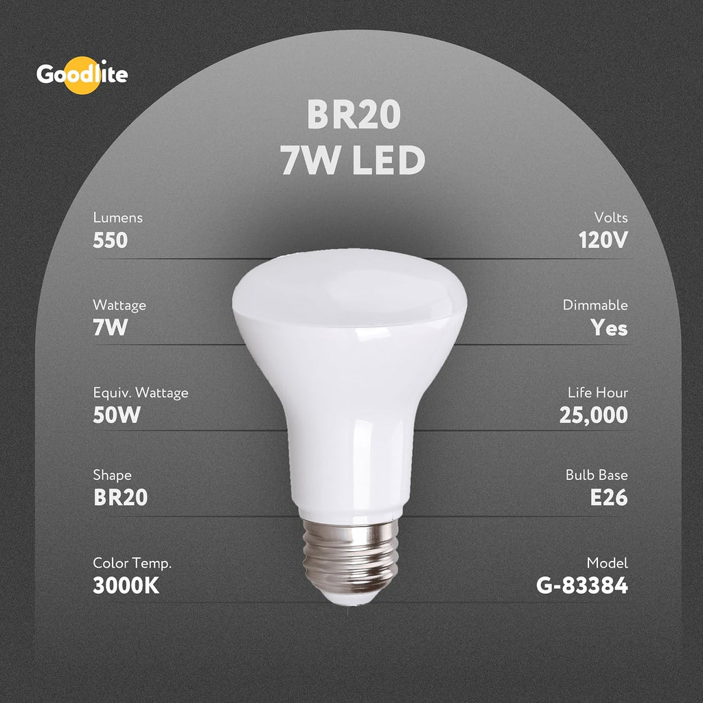 Led 6W (50W Equivalent) 530 lm BR20 Recessed Light Bulbdimmable Warm White Flood Light