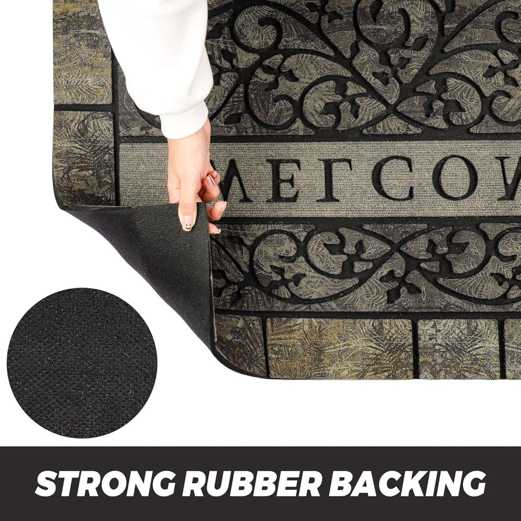 Thick Welcome Mats Outdoor, 24 * 36" Large Front Door Mat Entrance, Welcome Mat for Front Door, Heavy Duty No Slip