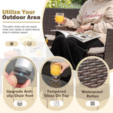 4 Pieces Outdoor Patio Furniture Sets Rattan Chair Wicker Set, Outdoor Indoor Use Backyard Porch Garden Poolside Balcony Furniture Sets Clearance (Brown and Beige) A106-B07412ZHMQ