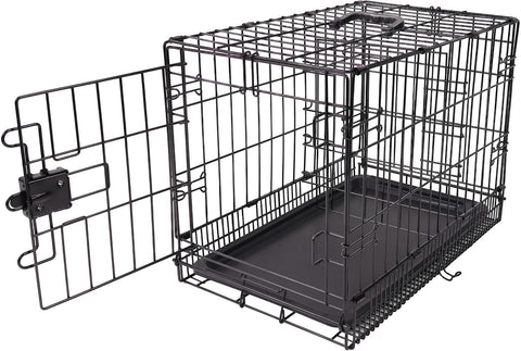 Portable, Foldable Metal Wire Dog Crate with Removable Tray, Single Door, Divider Panel, Quick Setup, 30 x 19 x 21 in