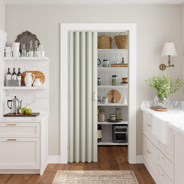 36" x 80" Accordion Doors Interior, Double Walled, White Ash