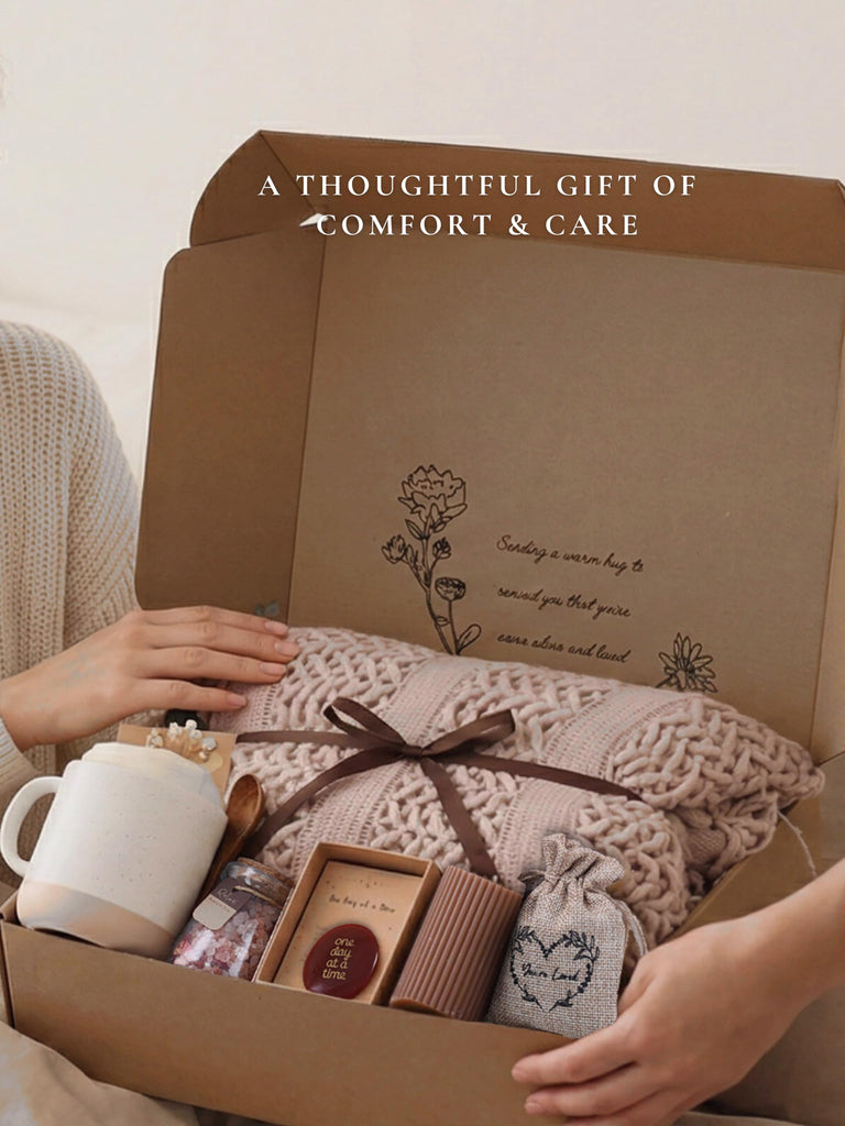 Get Well Soon Gift Baskets for Women - Earth Tone Self Care Package - After Surgery, Sympathy Gifts for Loss of Loved
