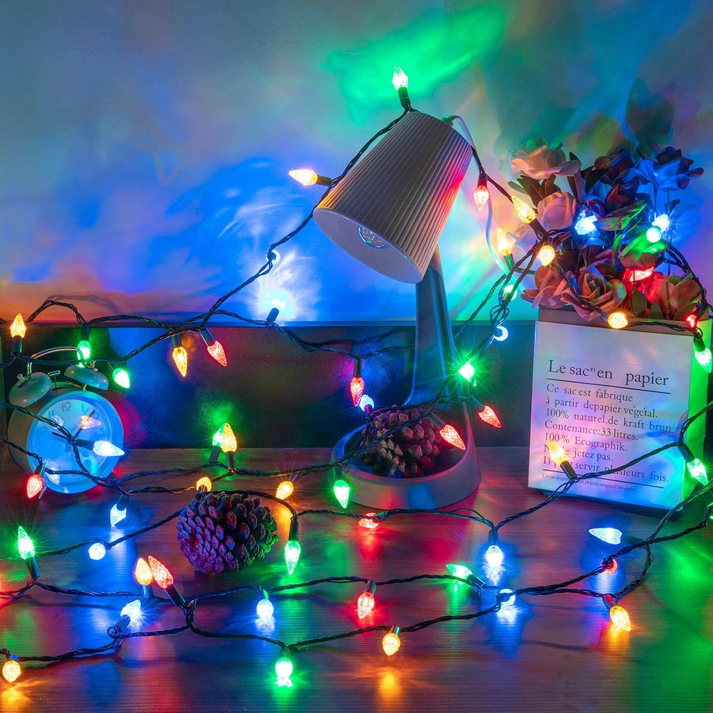 500LED 173.8 FT C6 Christmas String Lights Plug in Multicolor Decor