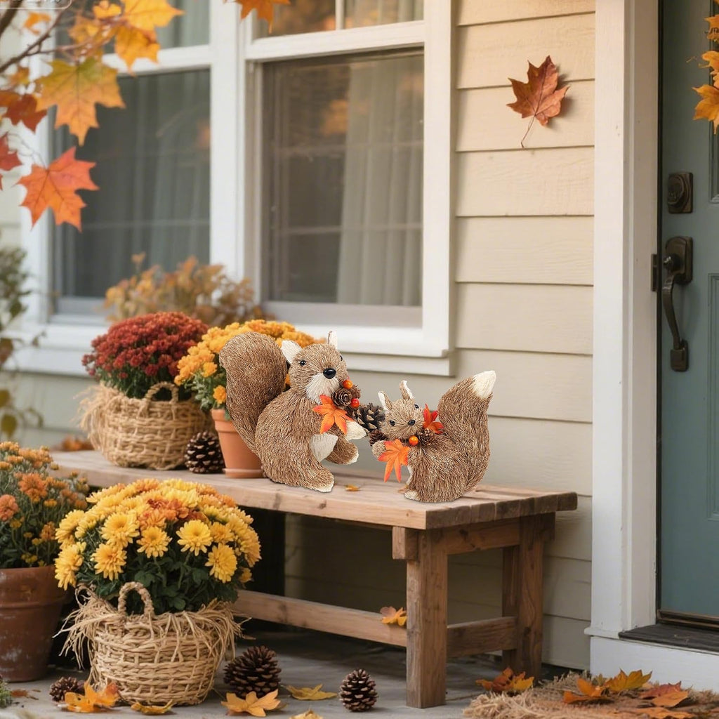 Fall Decorations Squirrels Table Decor - Set of 2