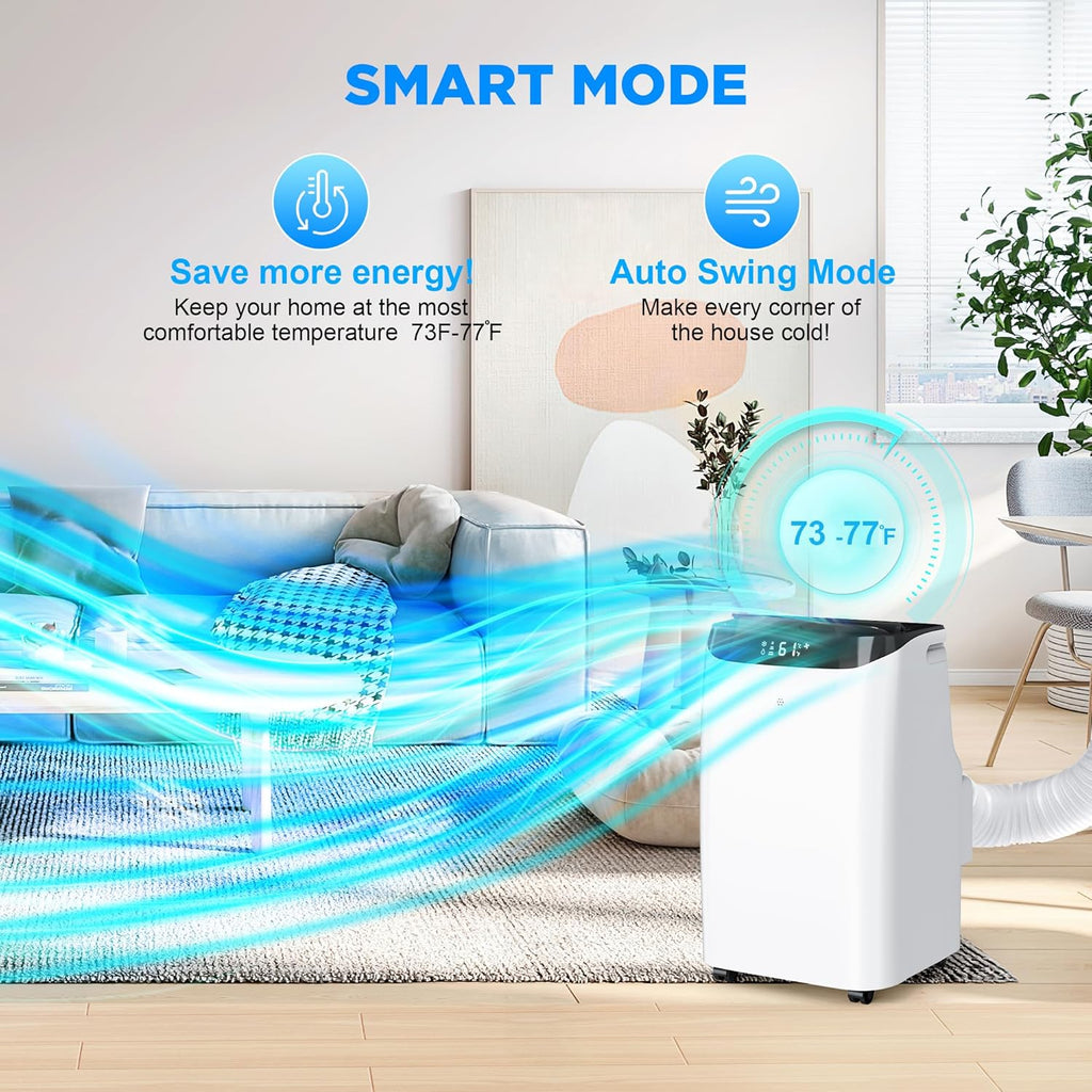 12000 BTU Portable Air Conditioners with Remote Control, 3-in-1 Free Standing Cooling AC Unit with Fan & Dehumidifier