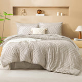 Litanika King Comforter Set with Sheets Beige