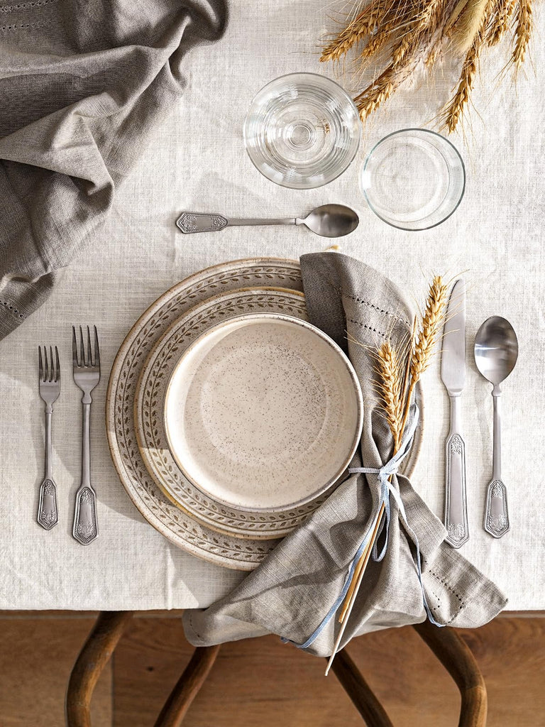 Ceramic Dinnerware Sets for 6, 18 Piece Plates and Bowls Sets, Reactive Glaze Dishes Set , Oven & Microwave &