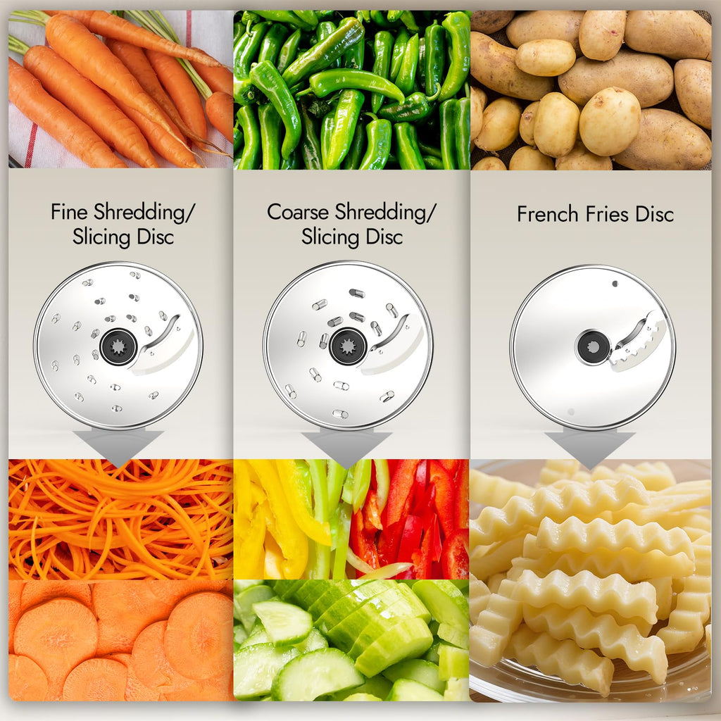 12-Cup Food Processor and Vegetable Chopper, 600W Electric Food Chopper for Slicing, Shredding, Chopping, Pureeing