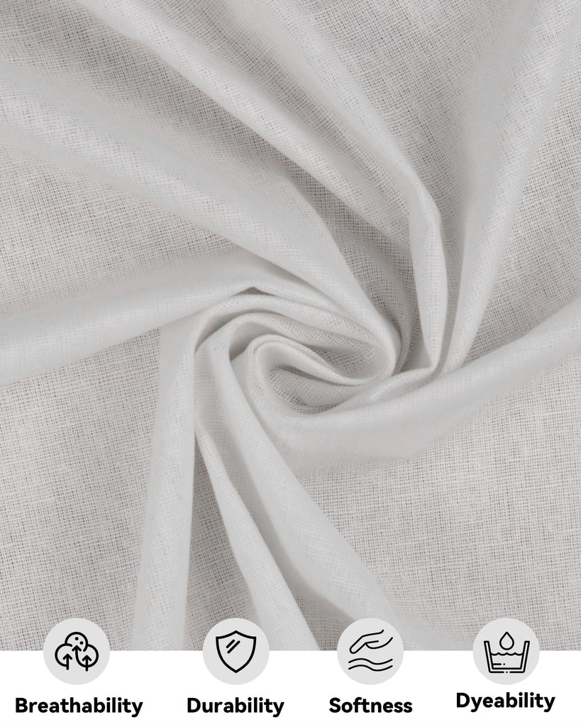 100% Cotton Muslin Fabric, 59 inch x 10 Yards, Bleached