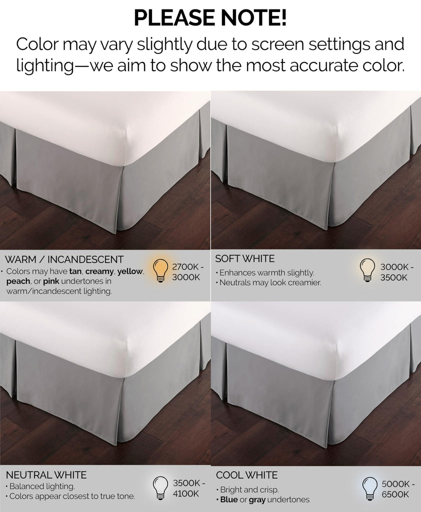 Microfiber Twin Bed Skirt 14 Inch Drop Split Corners Easy Care Steel Grey