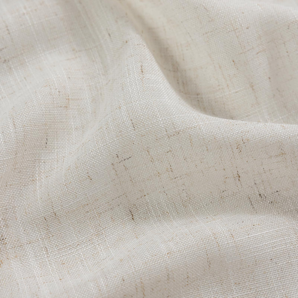 Farmhouse Linen Curtains with Ruffled Edges 47 x 84 Inch, 2 Panels