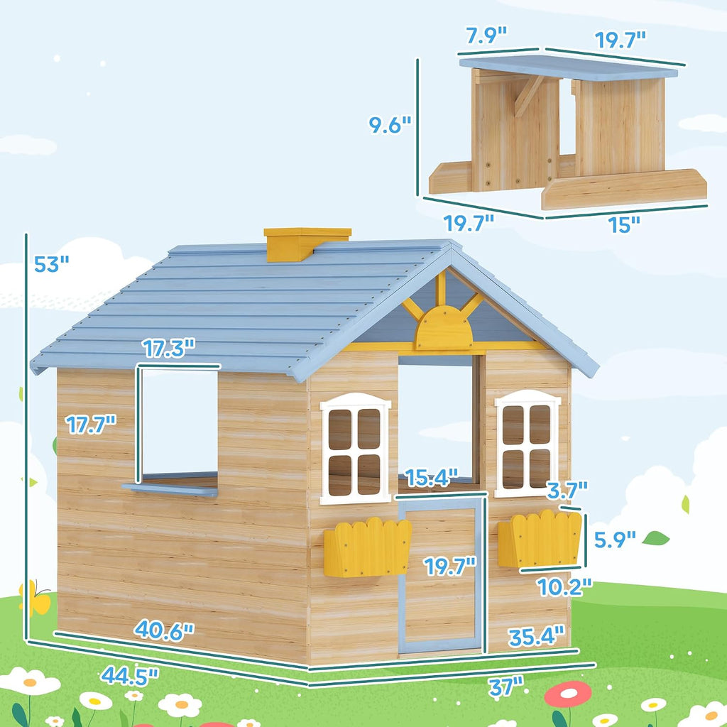 Kids Outdoor Wooden Playhouse