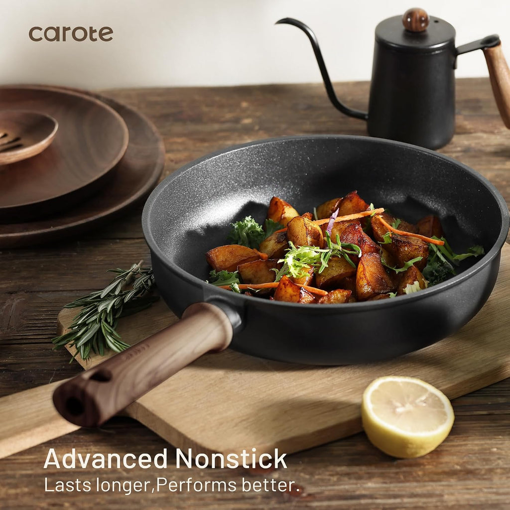 44pcs Pots and Pans, Nonstick Cookware Set with Bakeware | Induction Kitchen Cooking Set, Durable, Easy Food Release