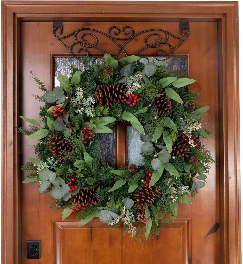 30 Inch Pre-Lit Artificial Christmas Wreath, Christmas Woods
