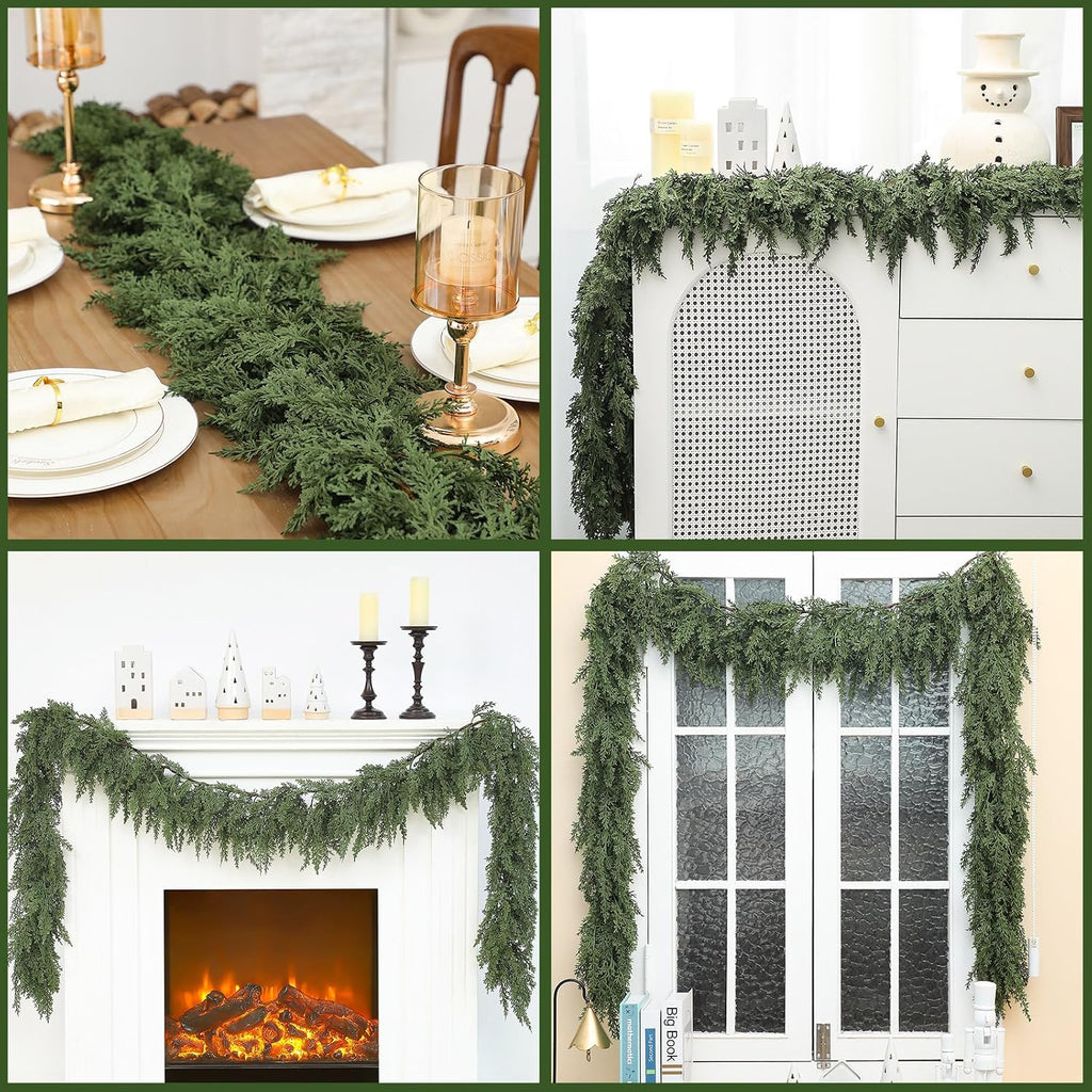 9 ft Artificial Cedar Garland for Christmas - Set of 9