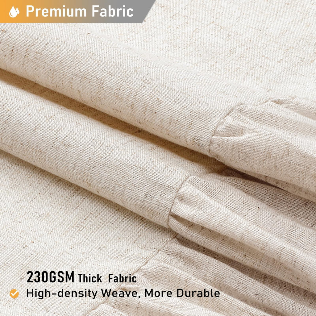 Stall Linen Ruffle Farmhouse Cloth, 54x78, Beige/Cream