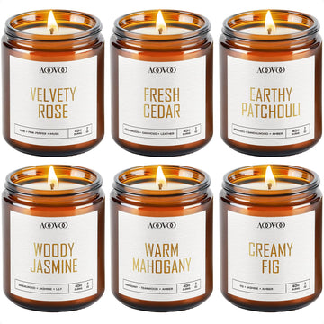 Candles Set - 6PC Scented Candles, Soy Candle, Aromatherapy Candle, Soy Wax Candle, Candle Scented, Velvety