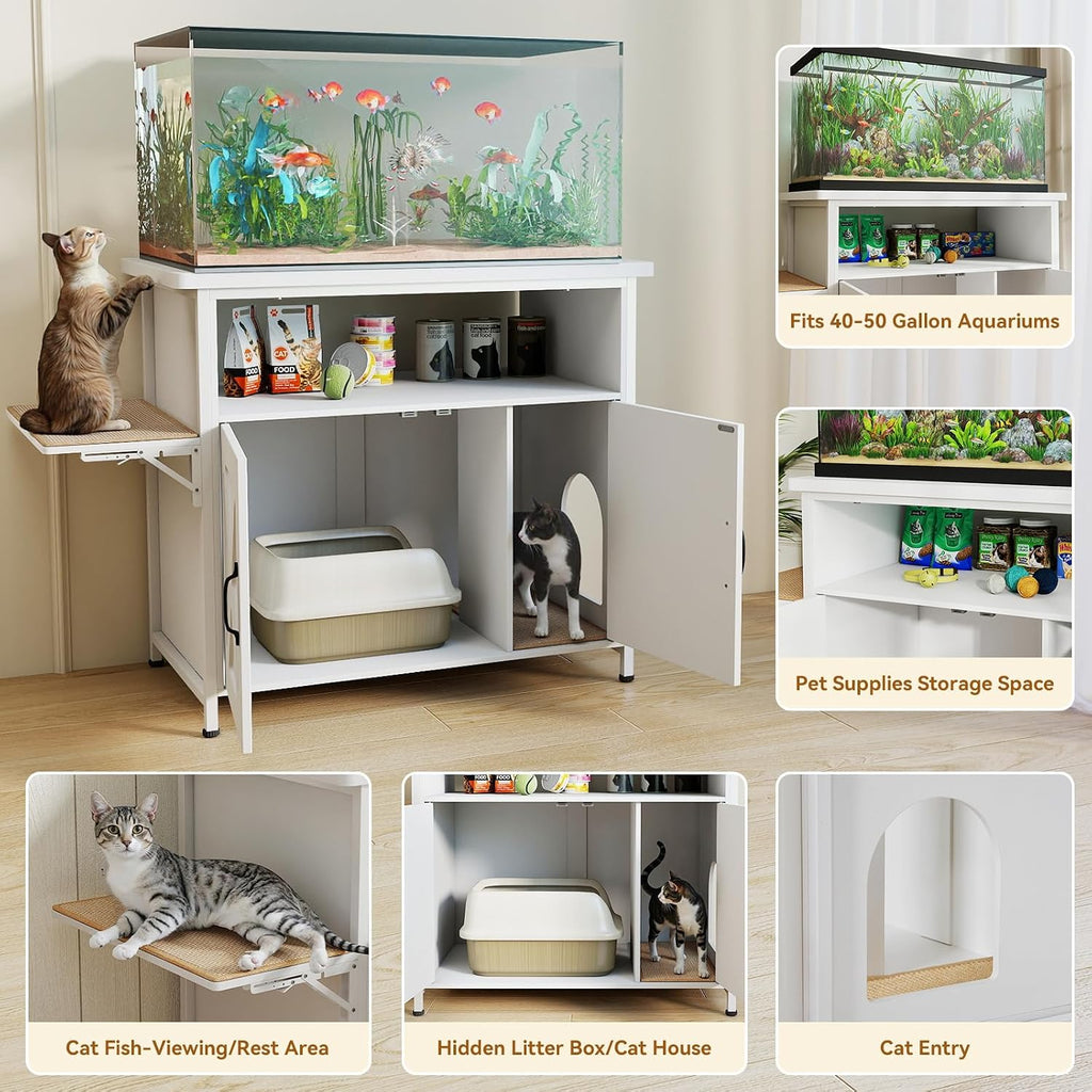 40-50 Gallon Fish Tank Stand, Aquarium Stand, White