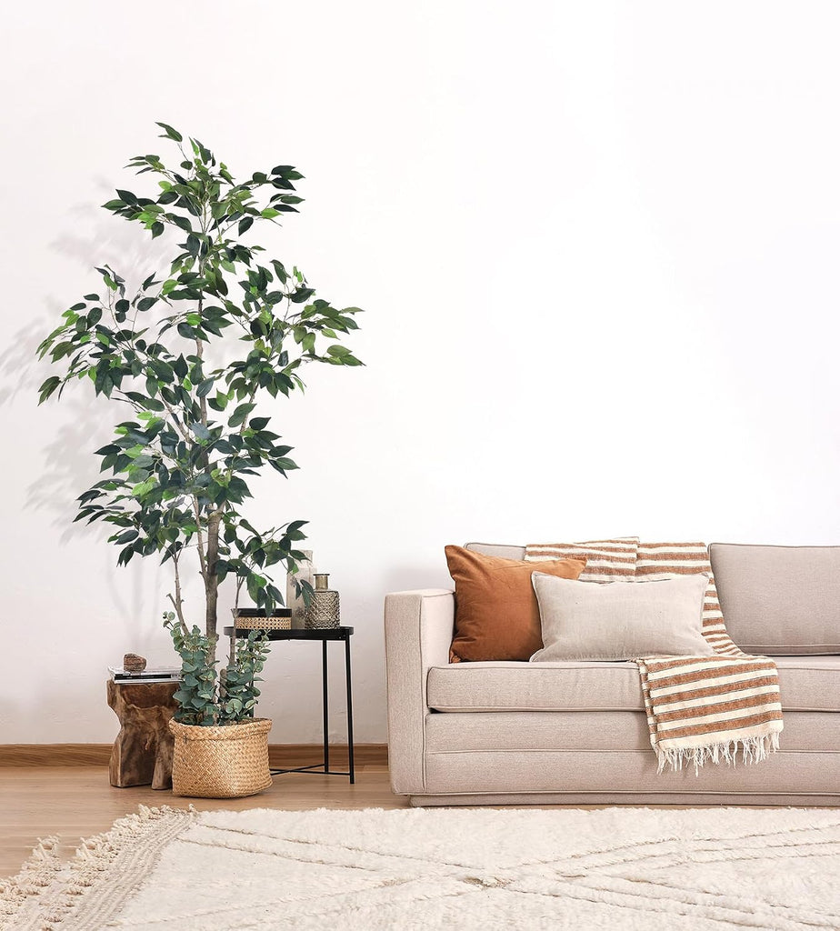 Artificial Ficus Tree 5Ft Faux Plant with Livelike Leaves Decor