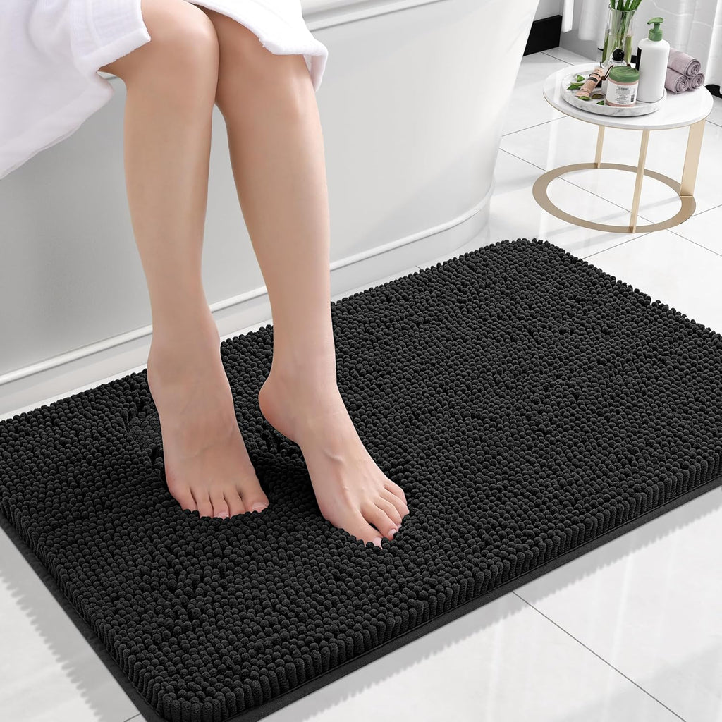 Bathroom Rugs, Extra Soft Absorbent Chenille Bath Rugs, Rubber Backing Quick Dry, Machine Washable Bath Mats for Bathroom Floor, Tub and Shower, Home Decor Accessories