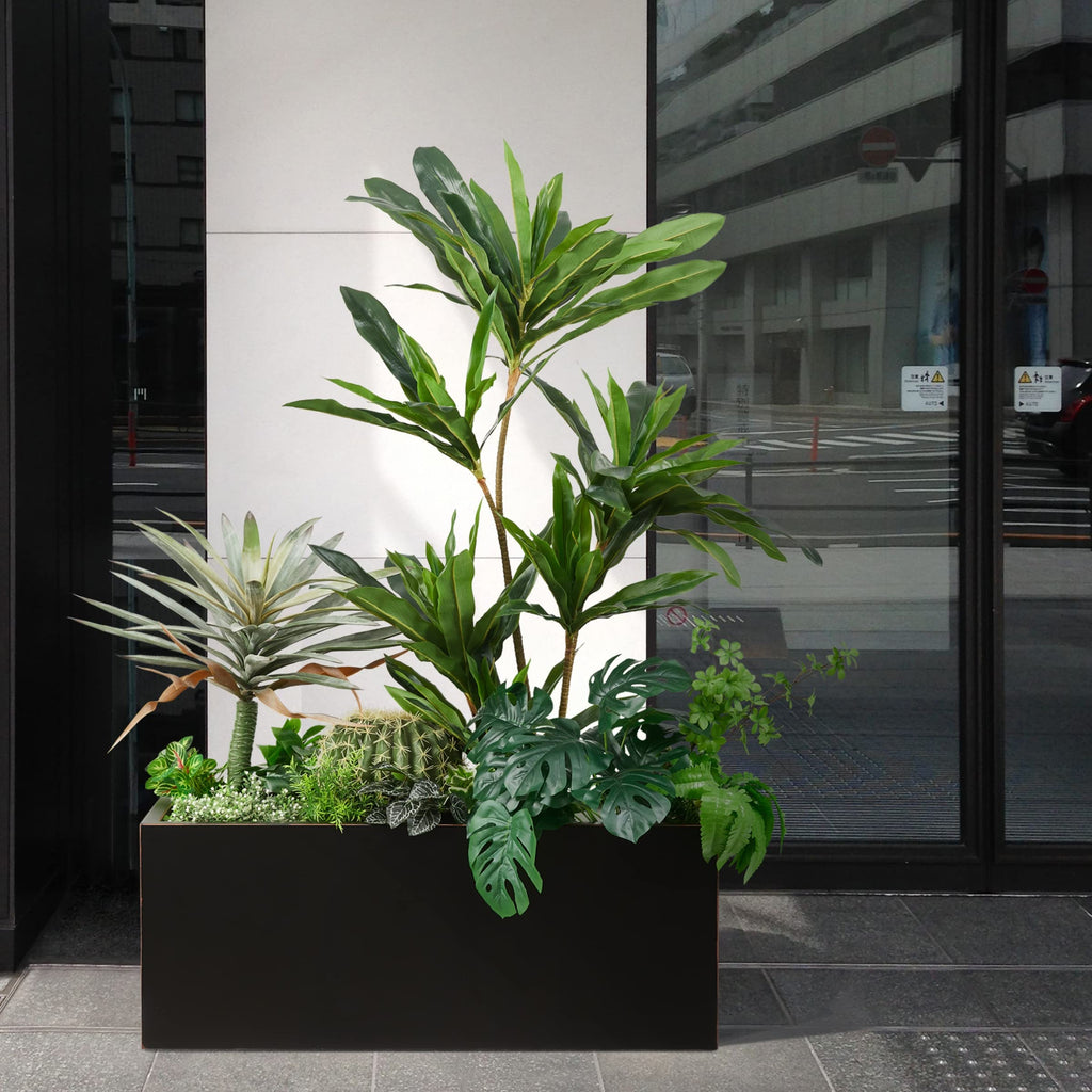 38Lx15Wx15H Fully Welded Heavy-duty Metallic Planter Box for Outdoor Plants
