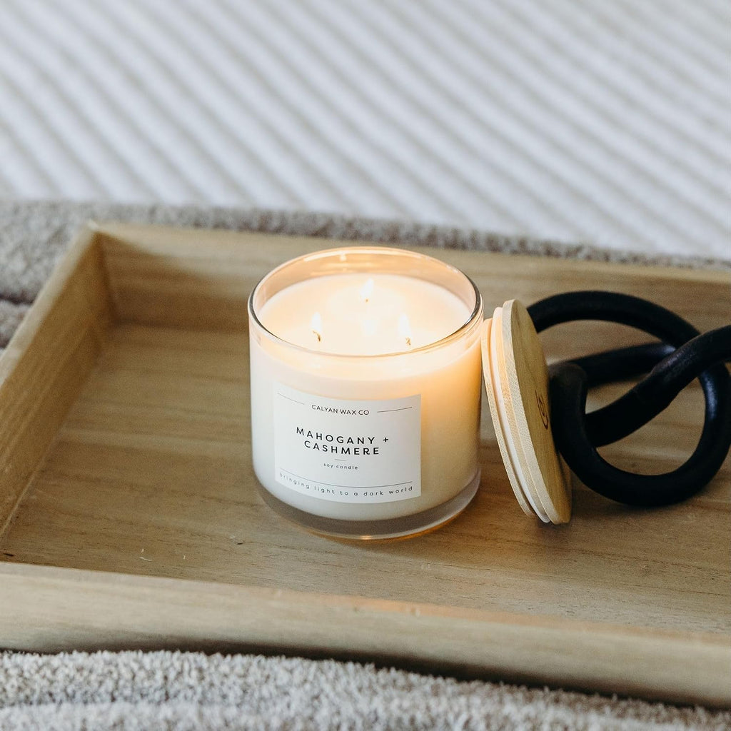 Mahogany & Cashmere 3 Wick Scented Candle - 43 Hour Burn - Set of 149