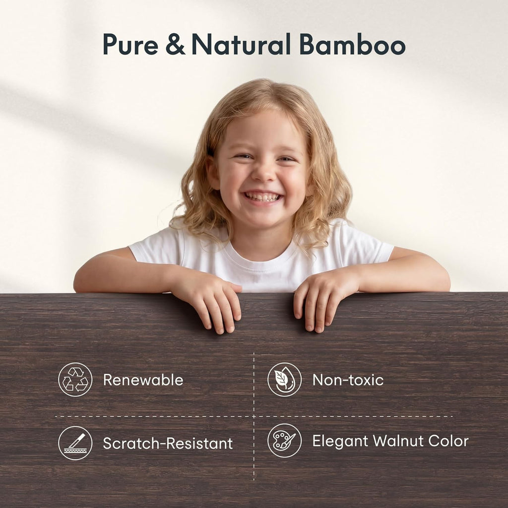 E6 MAX Bamboo 55x28 Inch Dual Motor 3-Stage Heavy Duty Standing Desk, 330lbs Weight Capacity, Height Adjustable Desk
