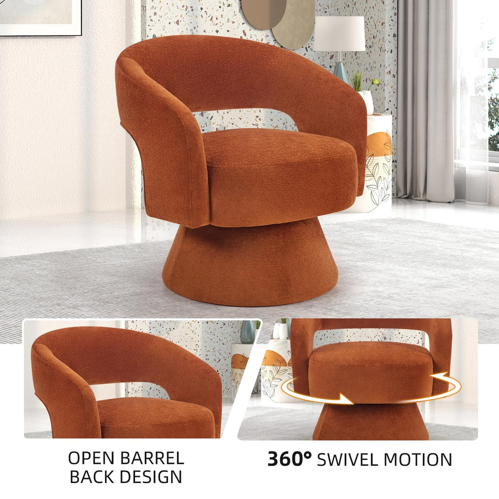 Swivel Barrel Chair Set of 2, Swivel Accent Chair with Thickened Soft Cushion, Modern Chair with Velvet, Comfy Round