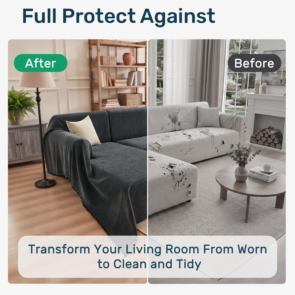 Sectional Couch Covers for Sofa, Anti-Slip L Shaped Sofa Cover, XL