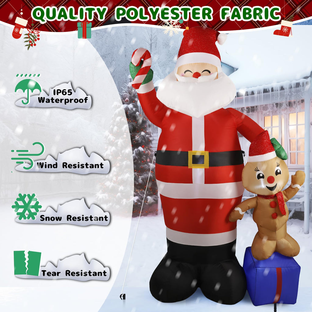 7FT Christmas inflatables - Gingerbread Christmas Decorations with Santa