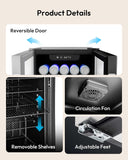 Mini Fridge 130 Can Beverage Refrigerator Cooler Glass Door for Soda Wine Beer, 