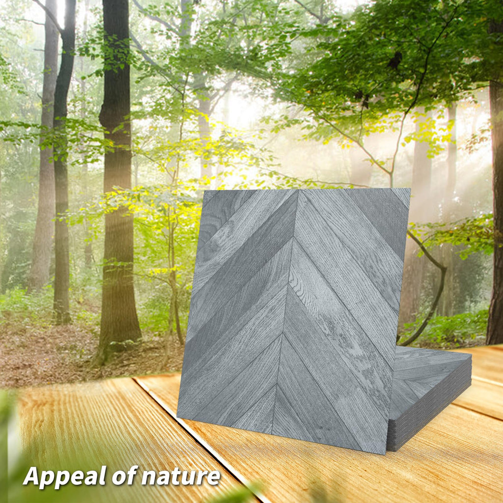 30-Pack Herringbone Peel and Stick Floor Tiles (30 Sq.Ft), Grey