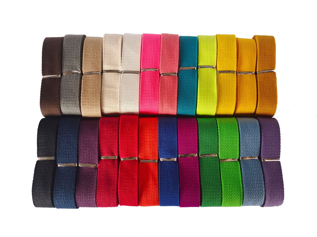 Cotton Webbing 1.5 Inch 24 Yards 24 Colors Mediumweight Polyester Cotton Webbing Strap for Cloth Tote Bags Leash