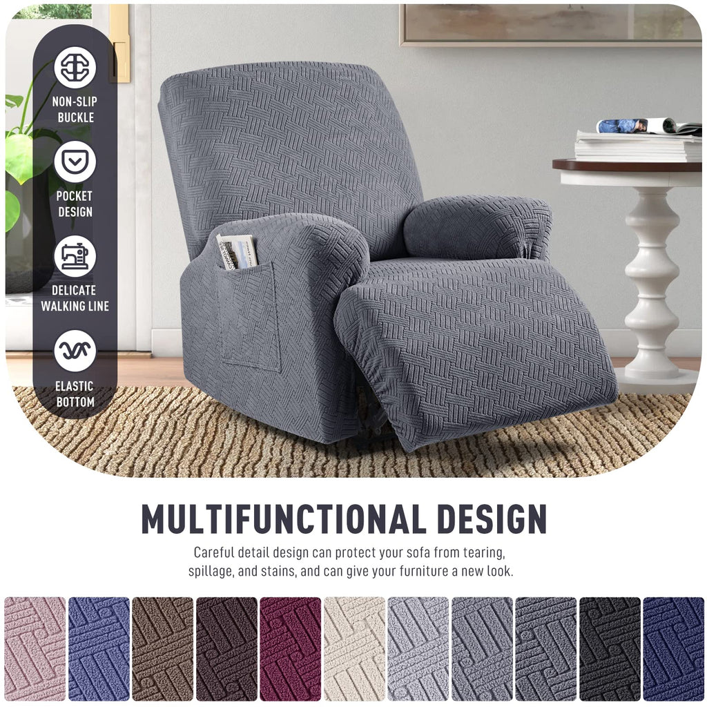 Recliner Chair Covers, Stretch Reclining Cover, Dark Gray
