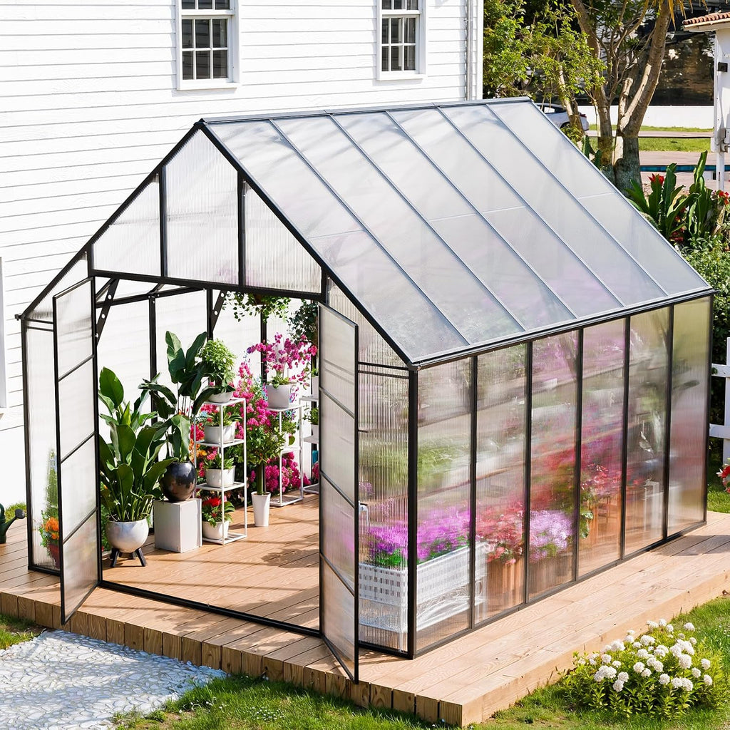 12x10x10 FT Extra Large Greenhouse for Outdoors, Heavy Duty | Easy Assembly, Reinforced Aluminum, Hybrid