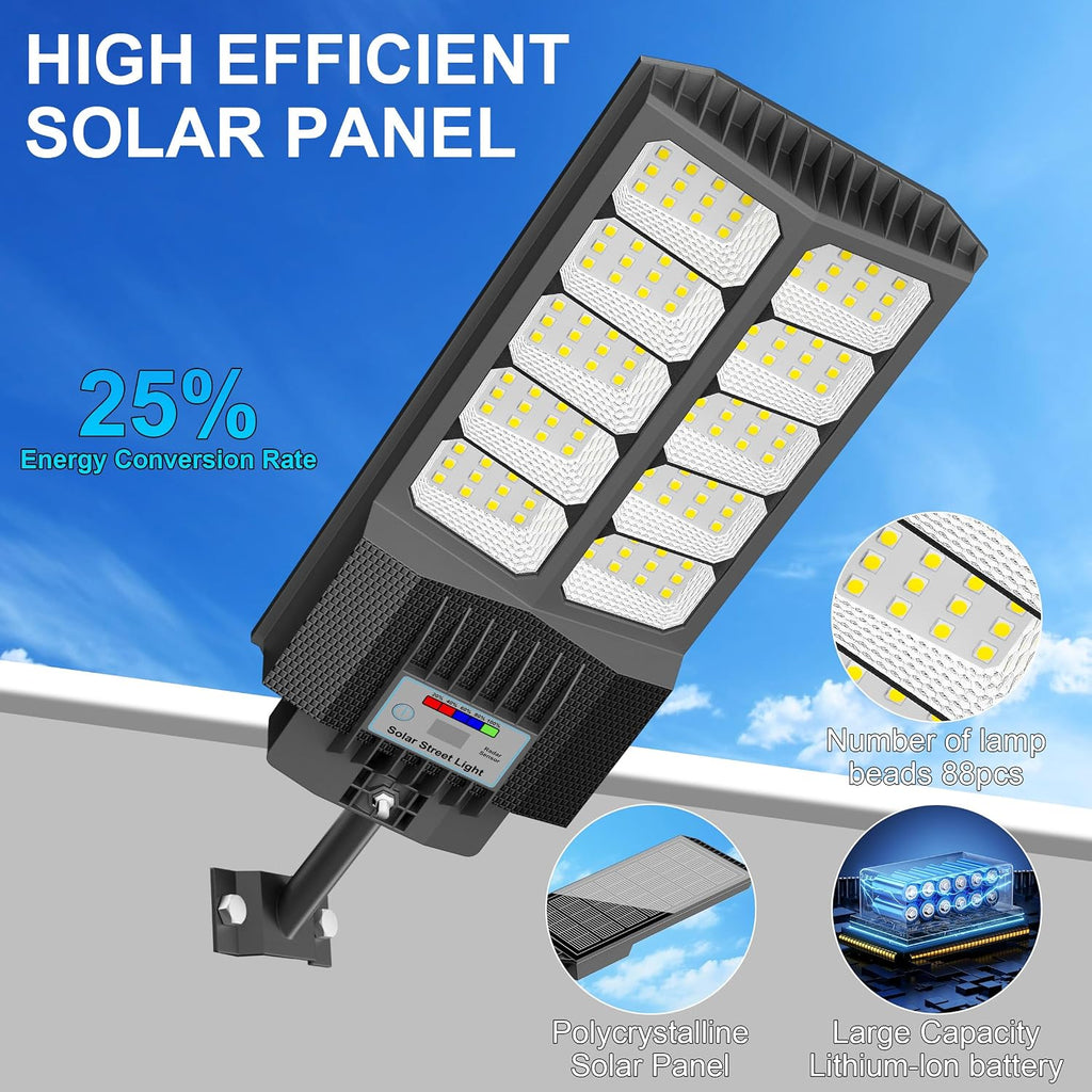 Solar Street Lights Outdoor Waterproof - LED Solar Flood Lights Outdoor Dusk to Dawn with Mention Sensor, Outdoor